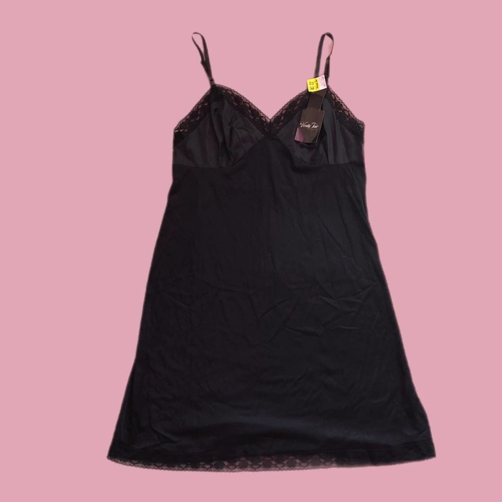 Vanity Fair VTG Full Black Slip With Tags